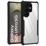 VAKIBO Best Selling Black and Transparent Coloured Made With Soft TPU and Acrylic Back Cover Case With 4 Corner and Camera Protection Suitable for Samsung Galaxy S25 Ultra