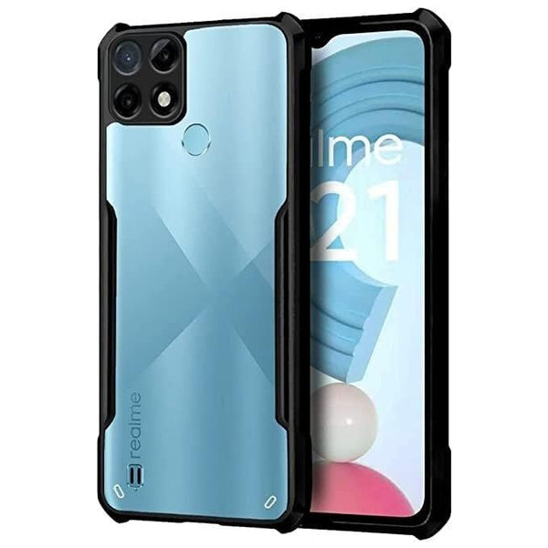 VAKIBO Super Premium Black Border Transparent Case With Corner Protection & Camera Protection Suitable for Realme C21