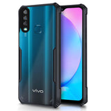 VAKIBO Best Selling Black and Transparent Coloured Made With Soft TPU and Acrylic Back Cover Case With 4 Corner and Camera Protection Suitable for Vivo Y12