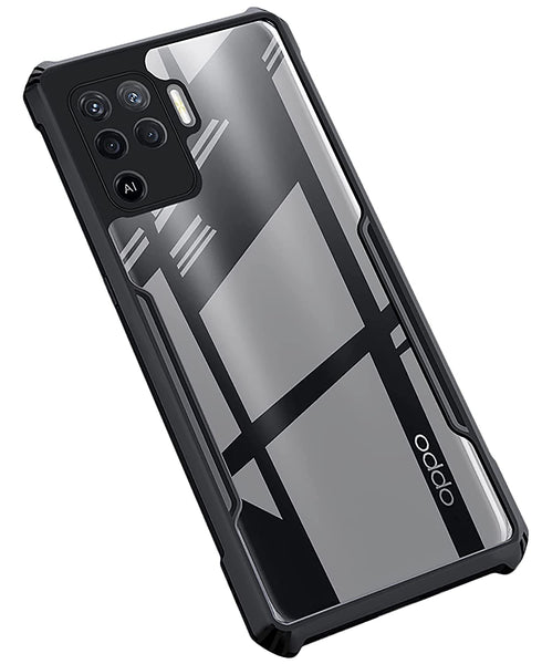 VAKIBO Super Premium Black Border Transparent Case With Corner Protection & Camera Protection Suitable for Oppo F19 Pro
