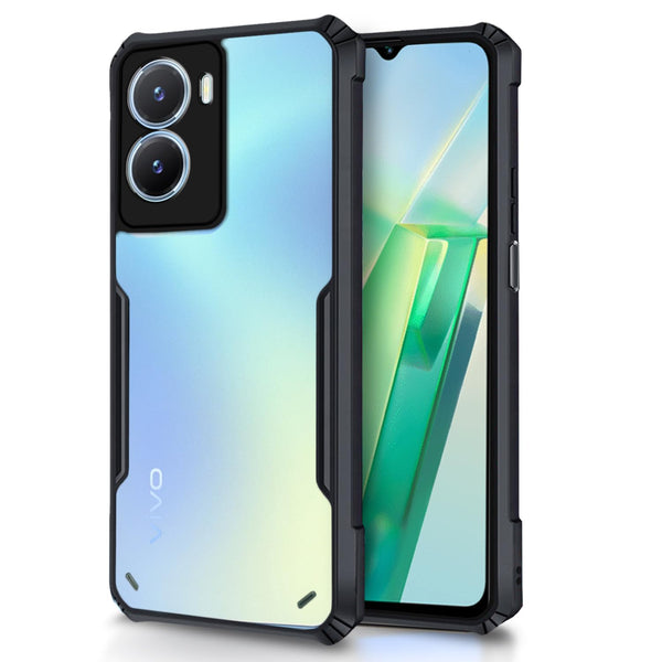 VAKIBO Super Premium Black Border Transparent Case With Corner Protection & Camera Protection Suitable for Vivo T2X 5G