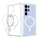 VAKIBO Megnatic Magsafe Transparent Coloured Soft with Hard back Back Cover Case With Camera Protection Ring Suitable for Samsung Galaxy S25 Ultra