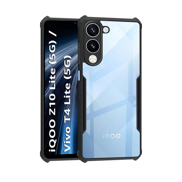 VAKIBO Super Premium Black Border Transparent Case With Corner Protection & Camera Protection Suitable for Iqoo Z10 Lite