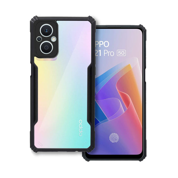 VAKIBO Super Premium Black Border Transparent Case With Corner Protection & Camera Protection Suitable for Oppo F21S Pro 5G