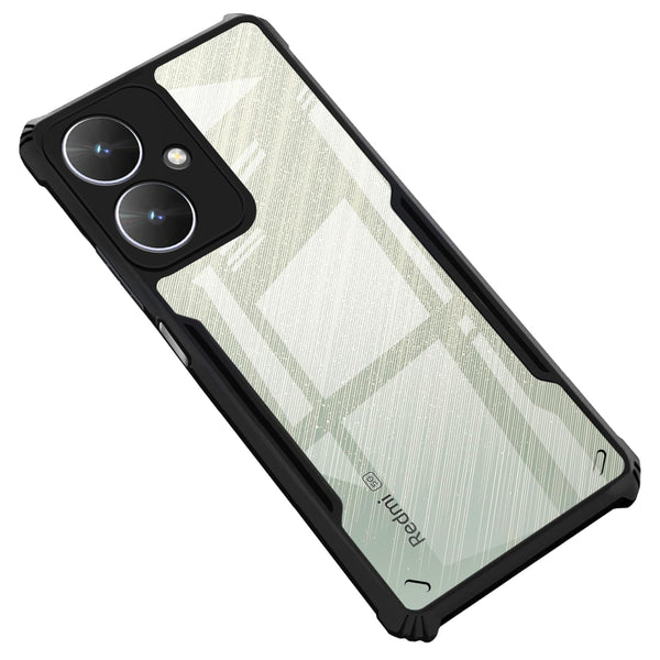 VAKIBO Super Premium Black Border Transparent Case With Corner Protection & Camera Protection Suitable for Mi Poco M6 5G