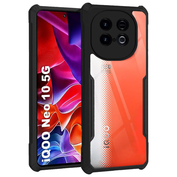 VAKIBO Super Premium Black Border Transparent Case With Corner Protection & Camera Protection Suitable for Iqoo Neo 10