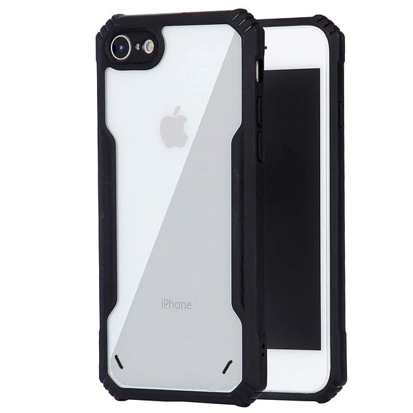 VAKIBO Best Selling Black and Transparent Coloured Made With Soft TPU and Acrylic Back Cover Case With 4 Corner and Camera Protection Suitable for iPhone 6 Plus