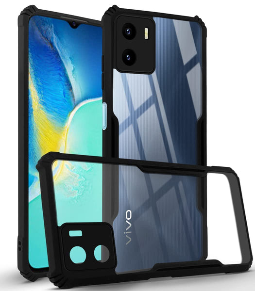 VAKIBO Super Premium Black Border Transparent Case With Corner Protection & Camera Protection Suitable for Vivo Y15S