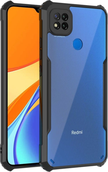 VAKIBO Super Premium Black Border Transparent Case With Corner Protection & Camera Protection Suitable for Mi Redmi 9