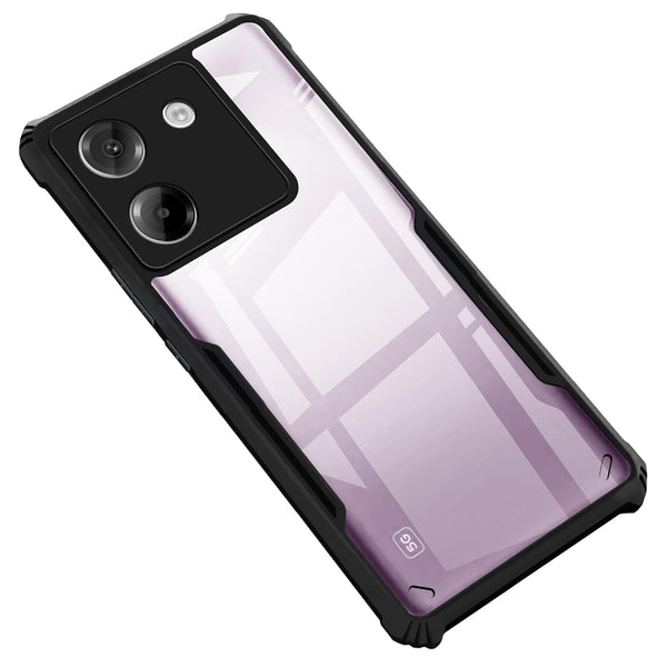 VAKIBO Super Premium Black Border Transparent Case With Corner Protection & Camera Protection Suitable for Mi Poco M7 Pro