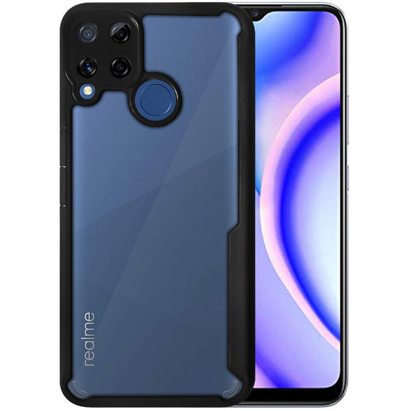 VAKIBO Super Premium Black Border Transparent Case With Corner Protection & Camera Protection Suitable for Realme C12