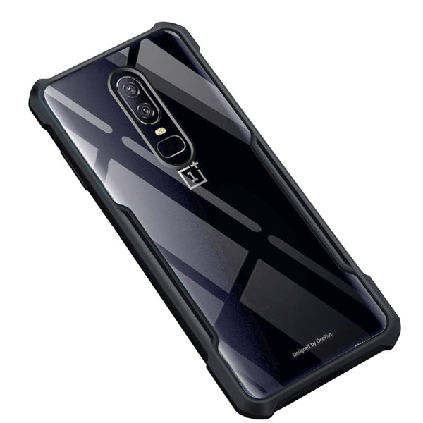 VAKIBO Super Premium Black Border Transparent Case With Corner Protection & Camera Protection Suitable for OnePlus 6