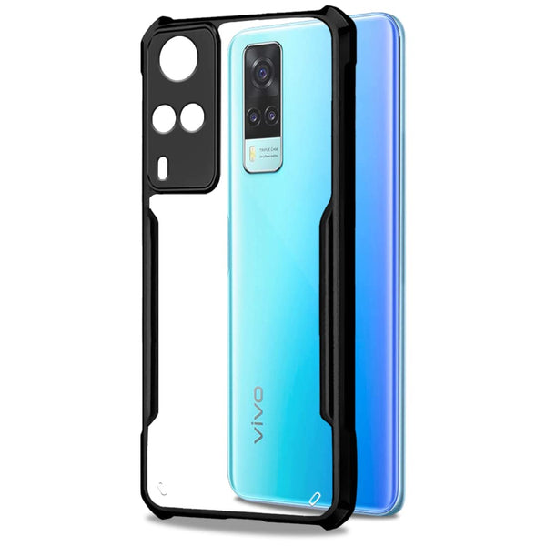 VAKIBO Super Premium Black Border Transparent Case With Corner Protection & Camera Protection Suitable for Vivo Y51 2020