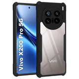 VAKIBO Best Selling Black and Transparent Coloured Made With Soft TPU and Acrylic Back Cover Case With 4 Corner and Camera Protection Suitable for Vivo X200 Pro