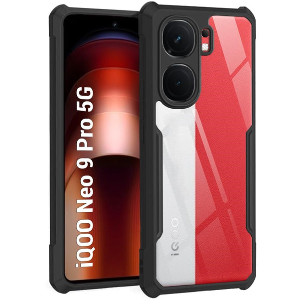 VAKIBO Super Premium Black Border Transparent Case With Corner Protection & Camera Protection Suitable for Iqoo Neo 9 Pro