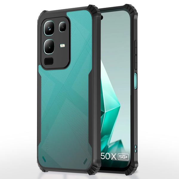 VAKIBO Super Premium Black Border Transparent Case With Corner Protection & Camera Protection Suitable for Infinix Note 50X