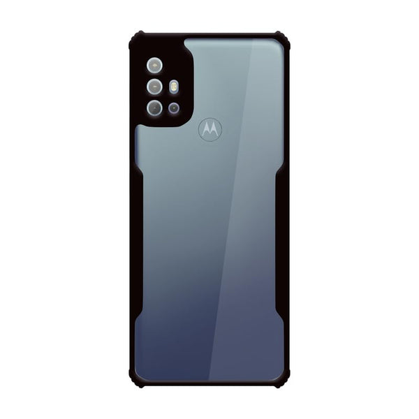 VAKIBO Super Premium Black Border Transparent Case With Corner Protection & Camera Protection Suitable for Moto G30