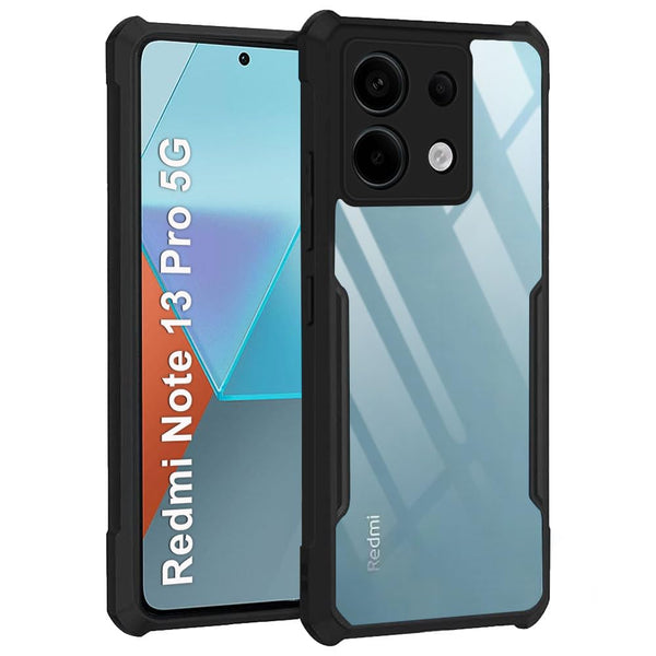 VAKIBO Super Premium Black Border Transparent Case With Corner Protection & Camera Protection Suitable for Mi Redmi Note 13 Pro 5G