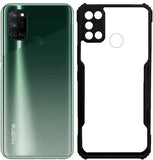 VAKIBO Best Selling Black and Transparent Coloured Made With Soft TPU and Acrylic Back Cover Case With 4 Corner and Camera Protection Suitable for Realme 7i