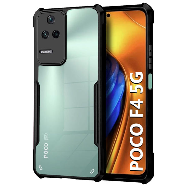 VAKIBO Super Premium Black Border Transparent Case With Corner Protection & Camera Protection Suitable for Poco F4 5G