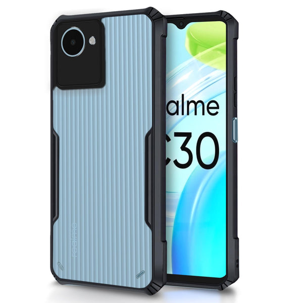 VAKIBO Super Premium Black Border Transparent Case With Corner Protection & Camera Protection Suitable for Realme C30