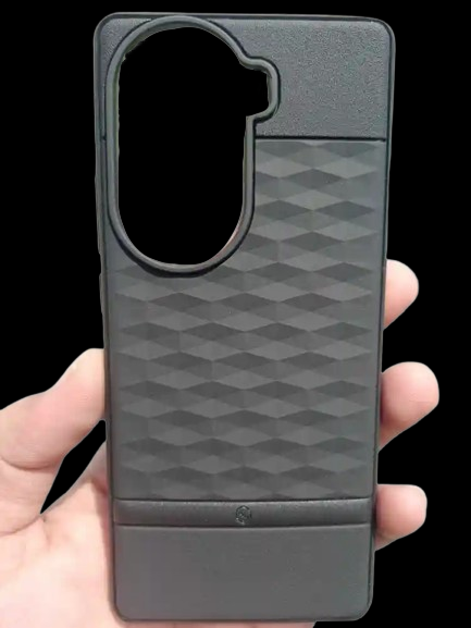 VAKIBO Parallax Design Black Coloured Made with Soft Rubber TPU Back Cover Case Camera Protection Ring Suitable for Oppo Reno 11