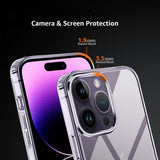 VAKIBO Premium Clear 1.5MM Thick Transparent Soft TPU Rubber Back Cover Case With Camera Protection Suitable for Iphone 14 Pro Max
