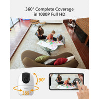 Imou 360° 1080P Full HD CCTV Security Camera, Human Detection, Motion Tracking, 2-Way Audio, Night Vision, Dome Camera with WiFi & Ethernet Connection, Alexa Enabled, Up to 256GB SD Card Support