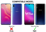 VAKIBO Best Selling Black and Transparent Coloured Made With Soft TPU and Acrylic Back Cover Case With 4 Corner and Camera Protection Suitable for Vivo V11 Pro