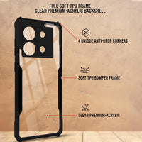 VAKIBO Super Premium Black Border Transparent Case With Corner Protection & Camera Protection Suitable for Infinix Zero 30