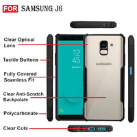 VAKIBO Best Selling Black and Transparent Back Cover Case Made With Soft TPU and Acrylic With 4 Corner and Camera Protection Suitable for Samsung Galaxy J6