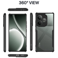 VAKIBO Super Premium Black Border Transparent Case With Corner Protection & Camera Protection Suitable for Realme GT6T