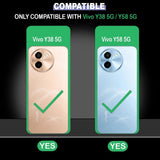 VAKIBO Best Selling Black and Transparent Coloured Made With Soft TPU and Acrylic Back Cover Case With 4 Corner and Camera Protection Suitable for Vivo Y38