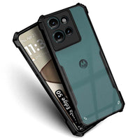 VAKIBO Best Selling Black and Transparent Back Cover Case Made With Soft TPU and Acrylic With 4 Corner and Camera Protection Suitable for Moto Edge 50