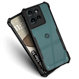 VAKIBO Best Selling Black and Transparent Back Cover Case Made With Soft TPU and Acrylic With 4 Corner and Camera Protection Suitable for Moto Edge 50