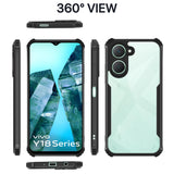 VAKIBO Super Premium Black Border Transparent Case With Corner Protection & Camera Protection Suitable for Vivo Y18e