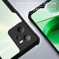 VAKIBO Best Selling Black and Transparent Back Cover Case Made With Soft TPU and Acrylic With 4 Corner and Camera Protection Suitable for Realme C35