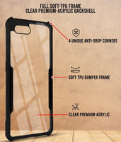 VAKIBO Best Selling Black and Transparent Back Cover Case Made With Soft TPU and Acrylic With 4 Corner and Camera Protection Suitable for Oppo A3S