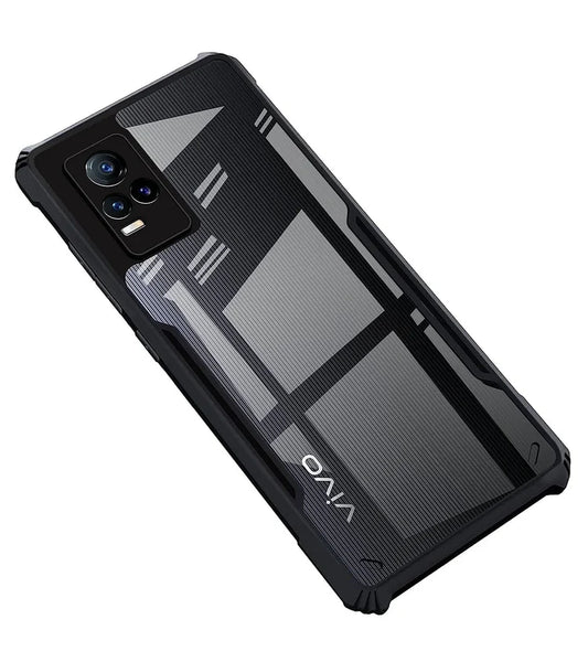 VAKIBO Super Premium Black Border Transparent Case With Corner Protection & Camera Protection Suitable for Vivo V21E
