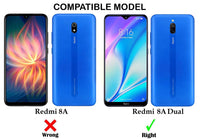 VAKIBO Best Selling Black and Transparent Coloured Made With Soft TPU and Acrylic Back Cover Case With 4 Corner and Camera Protection Suitable for Mi Redmi 8A Dual