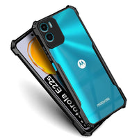 VAKIBO Super Premium Black Border Transparent Case With Corner Protection & Camera Protection Suitable for Moto E32 4G