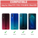 VAKIBO Best Selling Black and Transparent Coloured Made With Soft TPU and Acrylic Back Cover Case With 4 Corner and Camera Protection Suitable for Vivo Y12