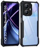 VAKIBO Super Premium Black Border Transparent Case With Corner Protection & Camera Protection Suitable for Realme C55