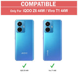 VAKIBO Best Selling Black and Transparent Coloured Made With Soft TPU and Acrylic Back Cover Case With 4 Corner and Camera Protection Suitable for Vivo T1 44W