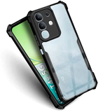 VAKIBO Best Selling Black and Transparent Coloured Made With Soft TPU and Acrylic Back Cover Case With 4 Corner and Camera Protection Suitable for Vivo Y31 Pro