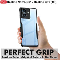 VAKIBO Super Premium Black Border Transparent Case With Corner Protection & Camera Protection Suitable for Realme Narzo N61