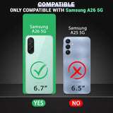 VAKIBO Best Selling Black and Transparent Coloured Made With Soft TPU and Acrylic Back Cover Case With 4 Corner and Camera Protection Suitable for Samsung Galaxy A26