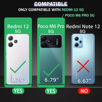 VAKIBO Super Premium Black Border Transparent Case With Corner Protection & Camera Protection Suitable for Mi Poco M6 Pro 5G