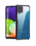 VAKIBO Best Selling Black and Transparent Back Cover Case Made With Soft TPU and Acrylic With 4 Corner and Camera Protection Suitable for Samsung Galaxy A22 4G