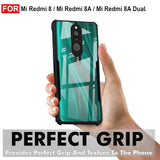 VAKIBO Best Selling Black and Transparent Coloured Made With Soft TPU and Acrylic Back Cover Case With 4 Corner and Camera Protection Suitable for Mi Redmi 8